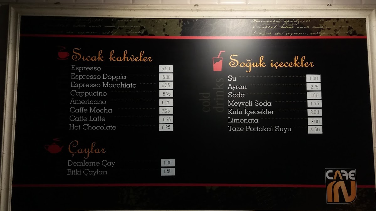 Menu Cafe In-2